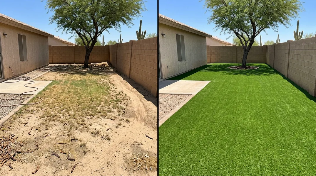 Result artificial grass installation in Yuma - Yuma Artificial Grass Installation